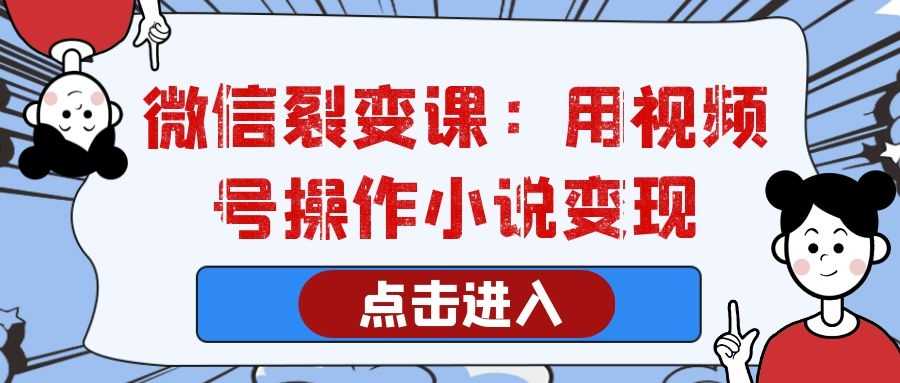 微信裂变课程: 用视频号操作小说变现